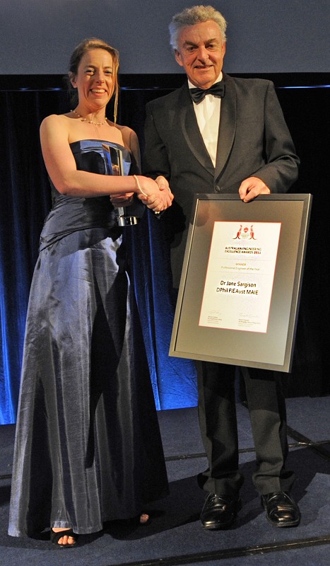 Dr Jane Sargison winner of the Australian Professional Engineer of the Year Award